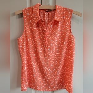 Loft S/P Coral and White Blouse